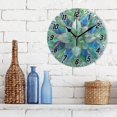 thumbnail image 3 of Abstract Floral Stained Glass Round Wall Clock Battery Operated Silent Non-Ticking Bedroom Office Kitchen Home School Decor 10"(Black), 3 of 10