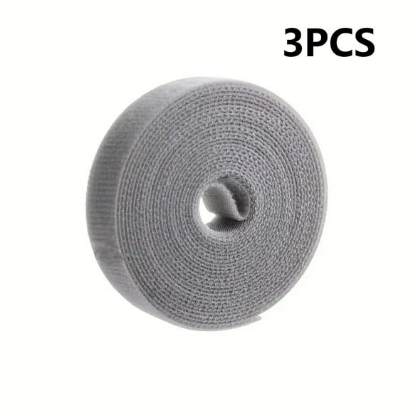3PCS data cable storage straps, cable management, fixed self-adhesive straps grey 3PCS 15mm