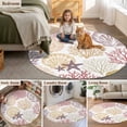 thumbnail image 5 of Coastal Coral Round Area Rug 6Ft Washable Circle Rugs for Bathroom Office, Nautical Colorful Conch Seashells Starfish Non-Slip Carpet Floor Mats Indoor Outdoor Carpet Runner Aesthetic Home Decor, 5 of 8
