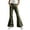 A-Army Green, variant on LRen Tween Girls School Uniform High Stretchy Flare Dress Plaid Striped Pants with Pocket Casual Trousers for Tween Girls Age 15-16 Years