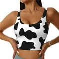 thumbnail image 3 of Goofa Milk Cow Printed Sports Bras for Women, High Impact Running Bra Workout Crop Tank Tops Longline Sports Bra Push up-X-Large, 3 of 9