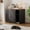 Black, variant on Studyset Dog-Proof Large Cat Litter Box Enclosure with Scratch Pad, Large Automatic Litter Box Furniture for Placing Self-Cleaning Litter Box,Litter Cabinet with Outlet, Cat Litter Box Furniture