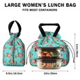 thumbnail image 5 of Pioneer Flower Floral Print Pattern Drawstring Lunch Bag Women - Drawstring Lunch Bag Insulated for Work Office - Stain-Resistant Large Lunchbags for Women with Multi-Pockets, 5 of 6