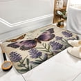 thumbnail image 4 of Retro Lavender Flower Print Bath Rug, Coral Velvet, 20"x32",Ultra Soft and Non-Slip Bathroom Rugs, Water Absorbent and Machine Washable, 4 of 8