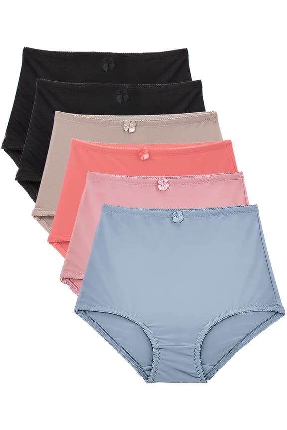 Women's Panties Comfortable High-Waist Tummy Control Briefs Multi-Pack