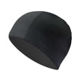 thumbnail image 4 of Gorro de natación unisex transpirable de tela suave de secado rápido para cabello largo y corto. Negro, 4 of 8