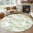 thumbnail image 2 of Watercolor Forest Sage Green Round Area Rugs Collection 5', Abstract Art Modern Trees Non Slip Indoor Circular Throw Runner Rug Floor Mat Carpet for Living Room Dining Table Bedroom Nursery, 2 of 9