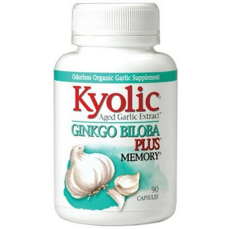 Kyolic Aged Garlic Extract Ginkgo Biloba Plus Memory Capsules, 90 CT