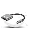 thumbnail image 4 of FOMIYES Adaptador De Audio Y Carga Type- 3.5mm Aluminio Compatible Con Smartphones Plata, 4 of 8