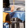 thumbnail image 5 of Outdoor Tablecloth with Umbrella Hole for Patio/Picnic/Party/Camping, Gold Blue Sky Waterproof Table Cloth Square Cover Washable, Abstract Vintage Oil Painting Art 60"x 60", 5 of 7