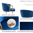 thumbnail image 3 of 30 Inch Velvet Dining Chairs, Modern Dining Chair with Golden Metal Legs, Simple Bar Stool Upholstered Dining Chairs, Accent Desk Chair Dining Room, Kitchen, Vanity, Living Room(Blue,Set of 2), 3 of 9