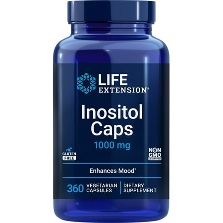 Life Extension Inositol Caps – 1000 mg, Myo-Inositol – Mood Health, Well-Being, healthy Metabolism, Hormone Balance – Gluten-Free, Non-GMO, Vegetarian – 360 Capsules