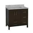 thumbnail image 5 of California 36" Bathroom Vanity with Chocolate Cabinet and Carrara Marble Top, 5 of 6