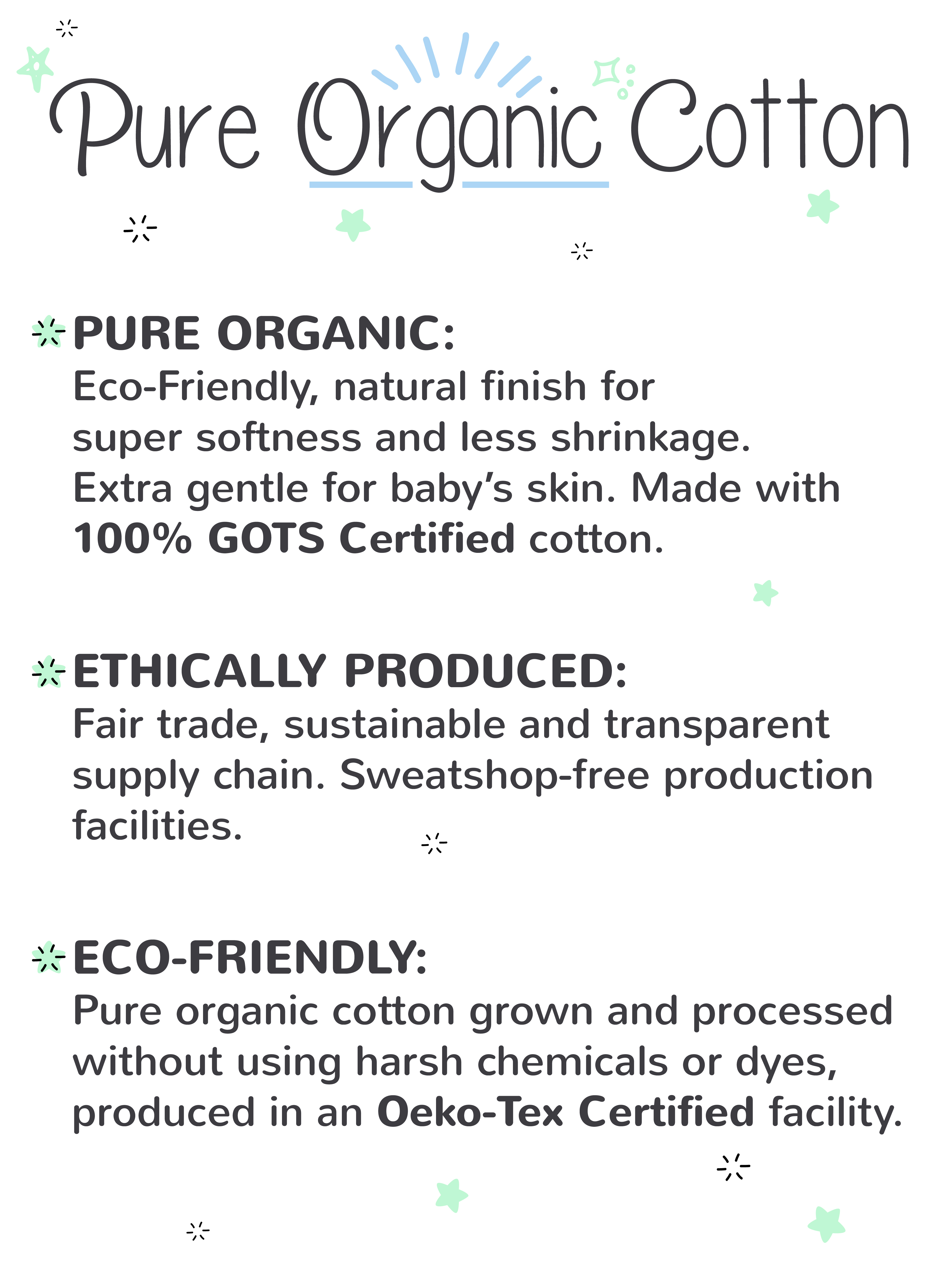Little Star Organic Baby Girls Organic Bodysuits, 5-Pack, Size Newborn-24M