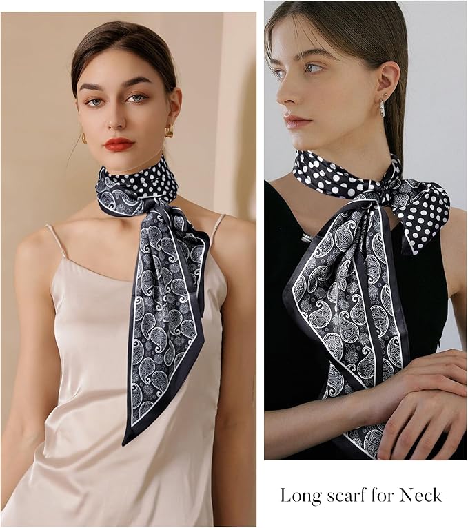 Long Silk Feel Scarf Women Hair Scarf Satin Neck Scarf Tie  display picture 1