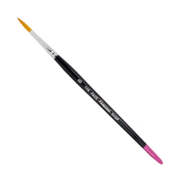 The Face Painting Shop Brush - Round 6, Professional Face Painting Brush, Sleek ink Tipped Wooden Handle and Synthetic Bristles