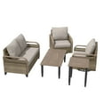 thumbnail image 6 of INTER HUT Modern Wicker Patio Furniture Set, Rattan Outdoor Conversation Set with Comfortable Cushions, 2 Swivel Rocing Chairs, 2 SeatLoveseat, Coffee Table and Side Table, 5 Pieces, Brown/Gray, 6 of 9