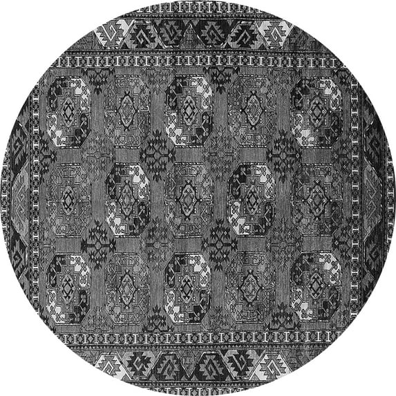 Ahgly Company Indoor Round Oriental Gray Industrial Area Rugs, 4' Round