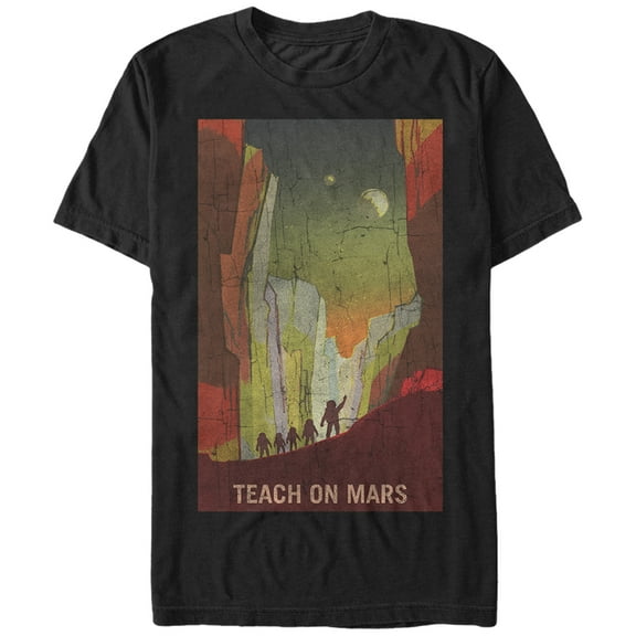 Men's NASA Teach on Mars Graphic Tee Black Medium