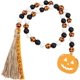thumbnail image 5 of CHAO Corona de cuentas de madera para Halloween, guirnalda de cuentas rústica de granja, bandeja con cuentas escalonadas, decoración, naranja, 5 of 5