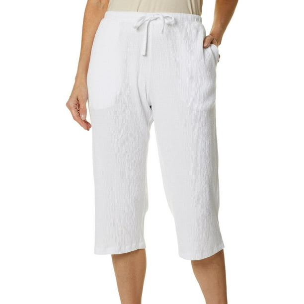 womens cotton pull on capris