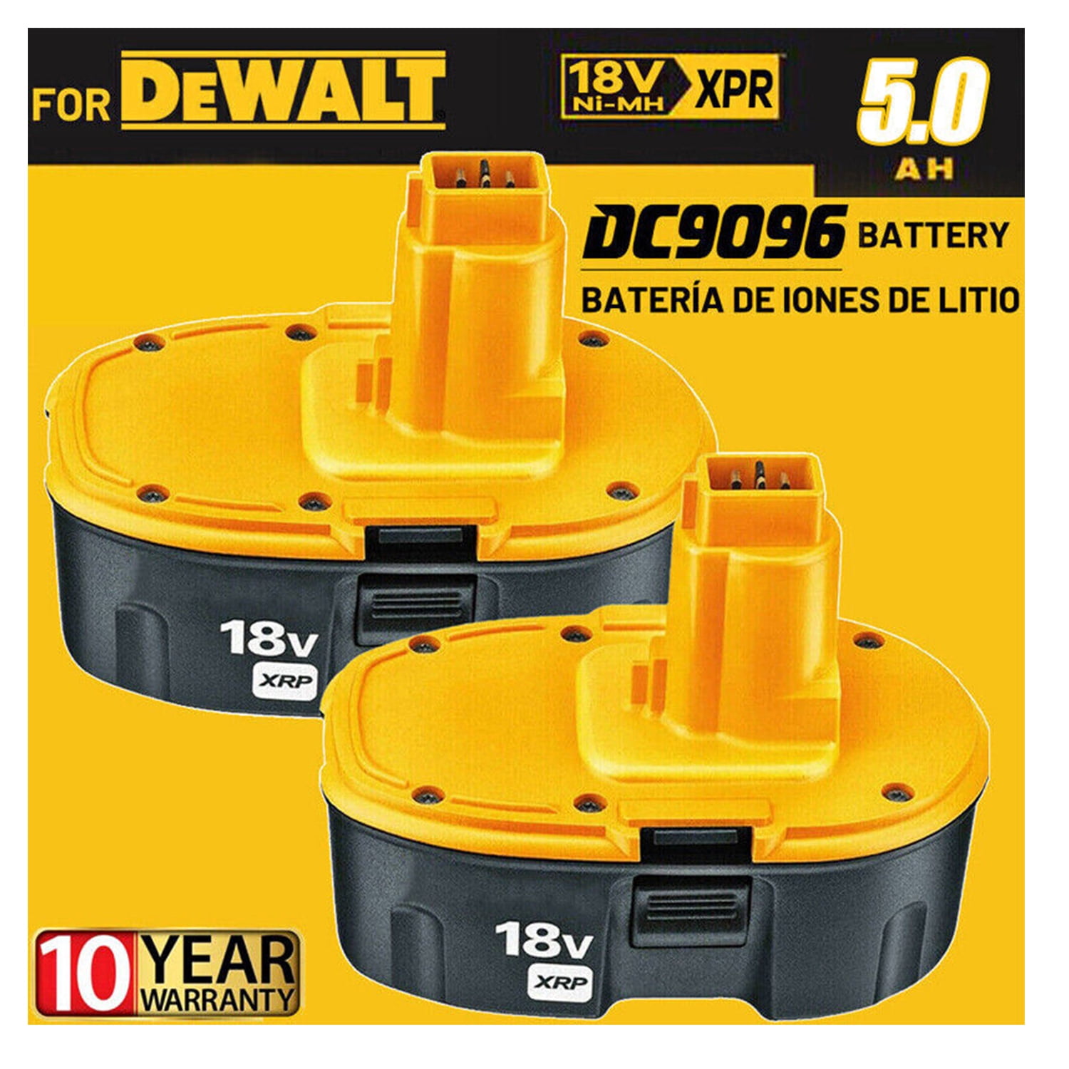 18V Battery for Dewalt 18 Volt XRP Battery DC9096-2 DC9098 DC9099 DW9096 - Walmart.com