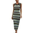 thumbnail image 5 of IROINNID Sundress For Women Sleeveless Round Neckline Color Matching Comfortable Loose Casual Dress Regular Stripes Dress, 5 of 9