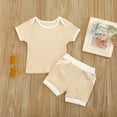 thumbnail image 3 of Vedolay Shorts Sets Girl Two Piece Kids Girls T-shirt+short-sleeved Two-piece Sportswear Summer Short-sleeved Suit,Yellow 18-24 Months, 3 of 5