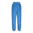 thumbnail image 6 of Frostluinai Fuzzy Fleece Sweatpants Women Drawstring Elastic Waist Cinch Bottom Joggers Solid Casual Warm Fall Winter Sherpa Pants, 6 of 6