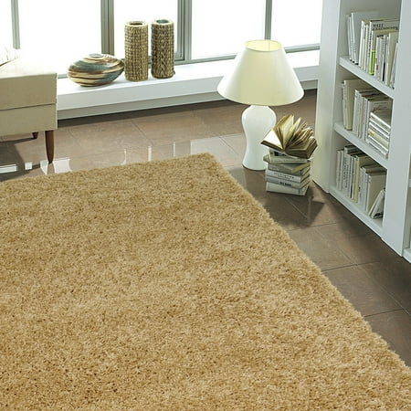 Super Pile (LR Home Serenity Beige 8 ft. x 10 ft. Contemporary Solid Super Soft Shag Fluffy Thick Deep Pile Modern Shaggy)