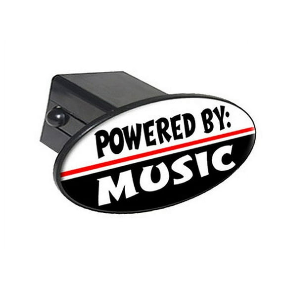 Powered By Music Oval Tow Hitch Cover
