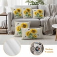 thumbnail image 5 of Sunflowers Outdoor Pillow Covers 20x12 Set of 2,Waterproof Patio Throw Pillowcase Protectors,Farmhouse Botanical Yellow Flowers Bee Retro Lumbar Decorative Pillow Shams Cushion Covers for Bed Couch, 5 of 8