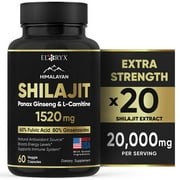 Eloryx Himalayan Shilajit Panax Ginseng Supplement Antioxidant Energy Immune Support Capsules 60 Ct