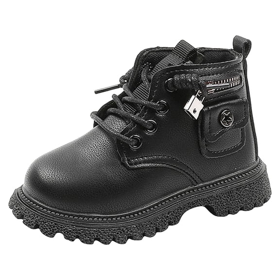 Toddler Boys Girls Non Slip Combat Boots Lightweight Slip On Ankle Booties Kids Soft Sole Non Slip Walking Shoes