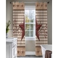 thumbnail image 4 of Texas Star Vintage Sheer Curtains 84 Inch Length 2 Panels Set for Living Room/Bedroom, Brown Checkered Berry Farmhouse Kitchen Curtains Grommet Semi-Sheer Curtains Drapes Window Treatments 42"x84"x2, 4 of 7