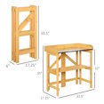 thumbnail image 3 of Outsunny Outdoor Garden Potting Bench Table, Yellow Metal Tabletop, Foldable Work Bench with Open Shelf, Natural Wood Frame, 3 of 9