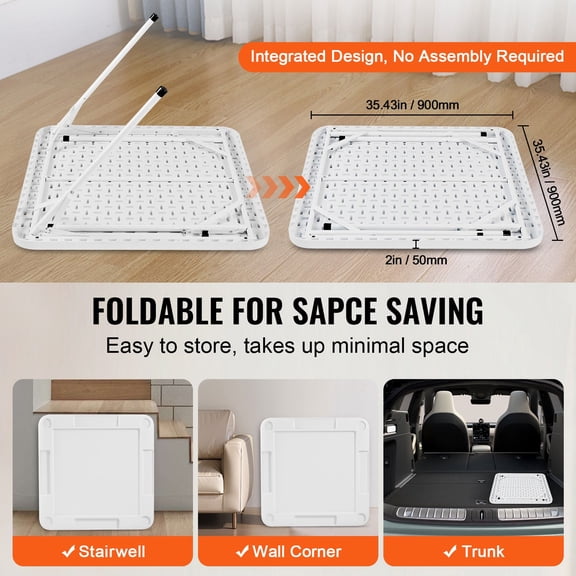 Mahjong Table,Square 4 Player Folding Card Table with 4 Cup Holders&4 Chip Trays,Portable Domino Game Table with 1 Set of Dominoes for Mahjong Poker Puzzles,35.4x35.4-",White