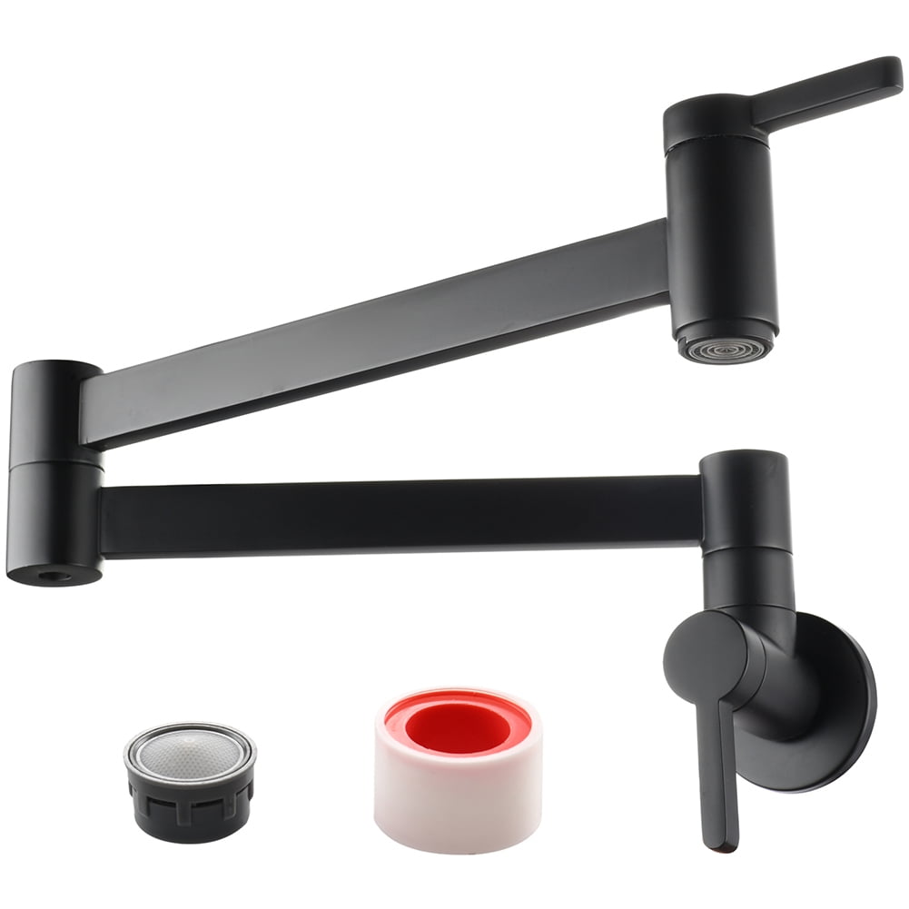 Kepooman Foldable Bathroom Faucet, Wall Mount Bathroom Kitchen Sink Brushed Sink Faucet, Black Kepooman Foldable Bathroom Faucet, Wall Mount Bathroom Kitchen Sink Brushed Sink Faucet, Black