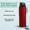 thumbnail image 3 of Sicilia Stainless Steel Sports Bottles 27 oz. Set of 6, Bulk Pack - Non Insulated, Great for Gym, Hiking, Cycling, School - Red, 3 of 5