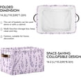 thumbnail image 3 of Coolnut Beautiful and Elegant Lavender Buds Storage Basket, Durable Canvas Organizer With Handles Large Collapsible Storage Bins Boxes for Home Office - 1 Pack Home Decor, 3 of 7