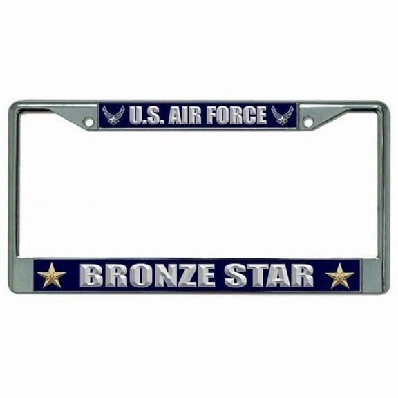 U.S. Air Force Bronze Star Chrome License Plate Frame