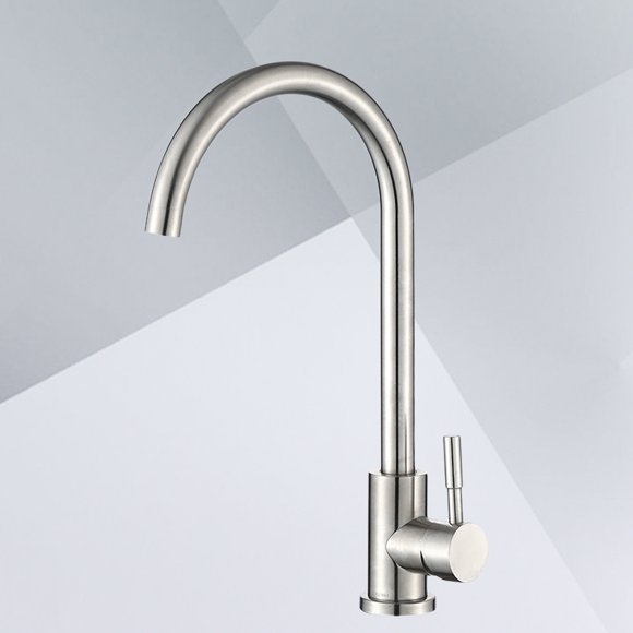 WRITWAA Single Handle Stainless Steel Kitchen Faucet with 360 Degree Rotation and Brushed Nickel Finish