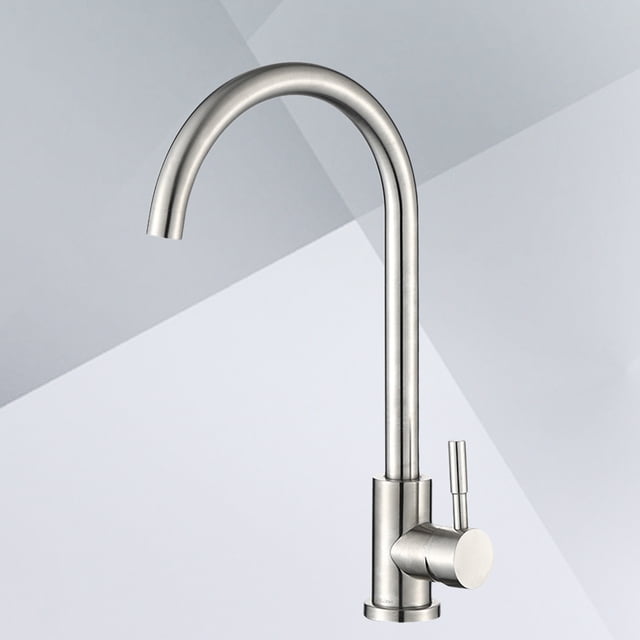 WRITWAA Single Handle Stainless Steel Kitchen Faucet with 360 Degree Rotation and Brushed Nickel Finish