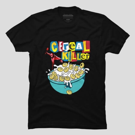 Cereal Killer Funny Breakfast Pun Halloween Graphic T-shirt M2982024, Up to Size 5XL