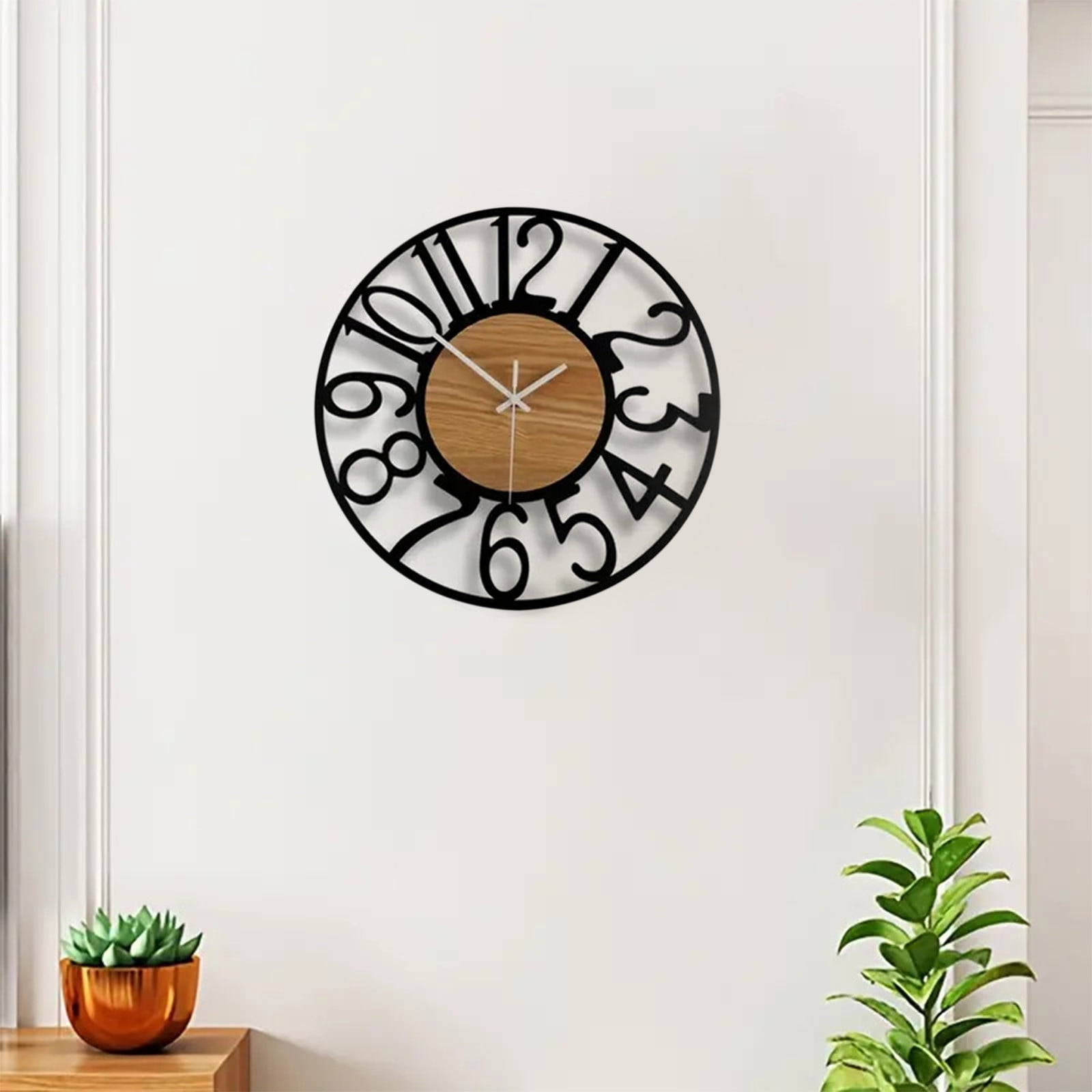 Inerposs Large Wall Clock, Silent Non Ticking Clock, Vintage Oversized Clock, Modern Decorative Clock for Living Room, Bedroom, Kitchen Decor