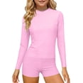 thumbnail image 3 of EYWGYA Girls Clothing Sets,Girls 2-Piece Modest Swimsuit Set,Long Sleeve UPF Rashed Guard and Swim Shorts for Beach Surf Size 3-14 Years, 3 of 6