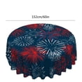 thumbnail image 3 of Mantel redondo con estampado de estrellas patrióticas – Cubierta de mesa de poliéster resistente a derrames para cocina, comedor y decoración de fiestas., 3 of 6