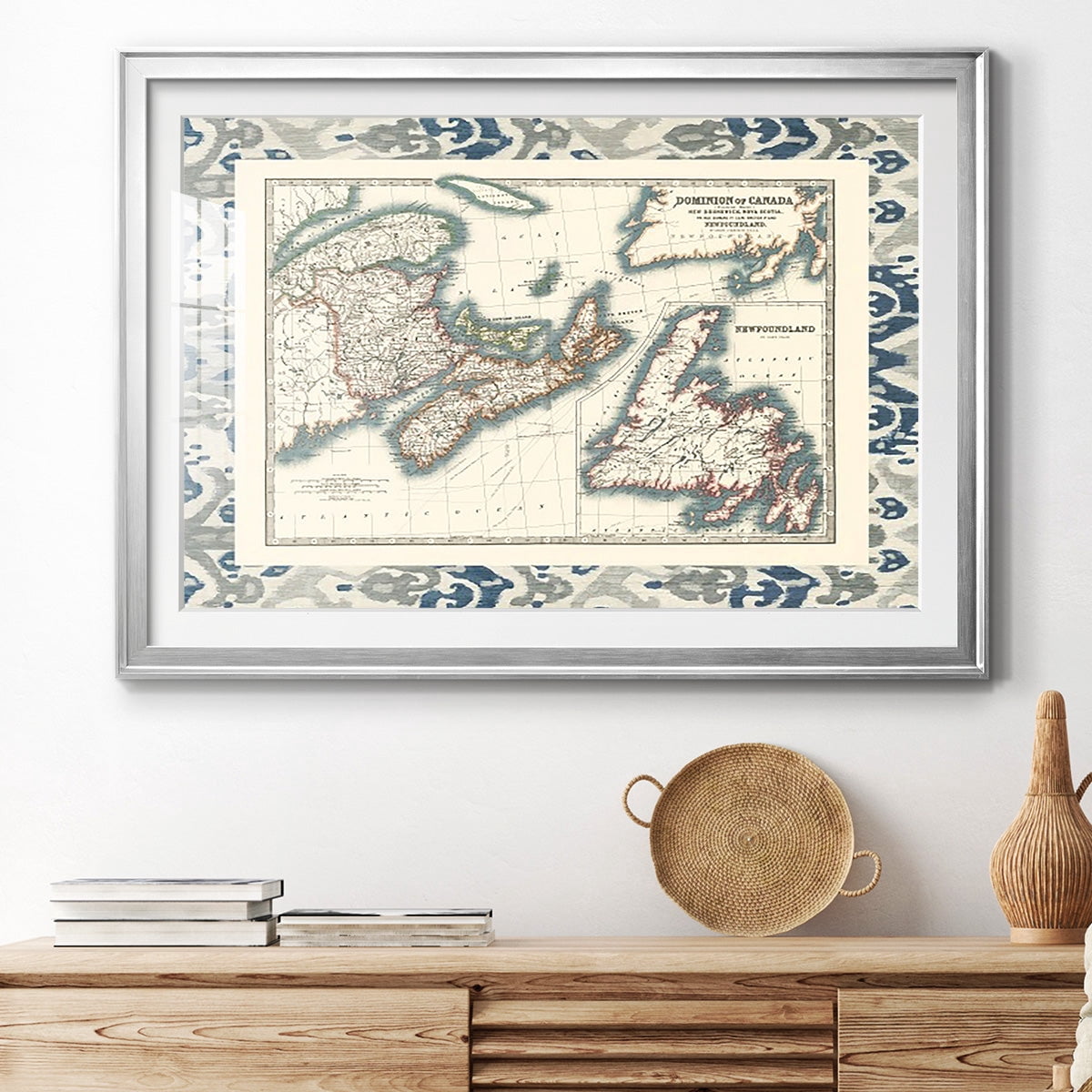 Bordered Map of Canada Premium Framed Print - Ready to Hang