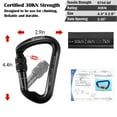 thumbnail image 3 of HOMEYA 30KN Screwgate Locking Carabiner Clip, Pack of 4 Professional Aluminum Rock Climbing Carabiner Screw Gate D Shape, 3 of 9