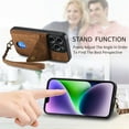 thumbnail image 6 of ELEHOLD for iPhone 11 Pro, Wallet Case with Card Slots,Rugged Shockproof Anti Scratch Kickstand with Hand Strap Wallet Case,Support Magnetic Car Mount, brown, 6 of 7